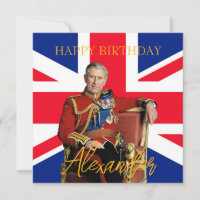 Easy Custom Name King Charles III British flag 