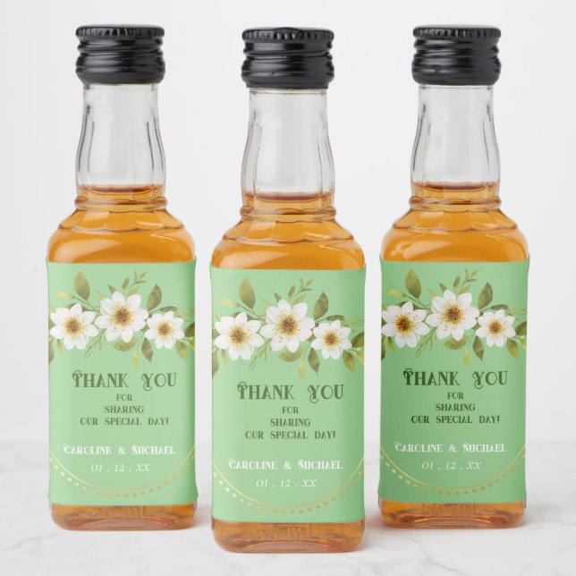 Easy Customisable Mini Wedding Party   Liquor Bottle Label (Bottles)