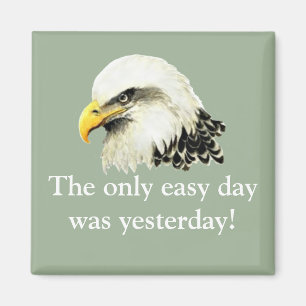 Easy Day was Yesterday USA Military Bald Eagle Magnet