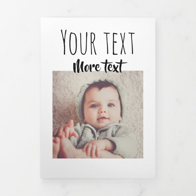 Easy Design A 15 Photo Collage Personalised Custom Tri-Fold Holiday Card (Cover)