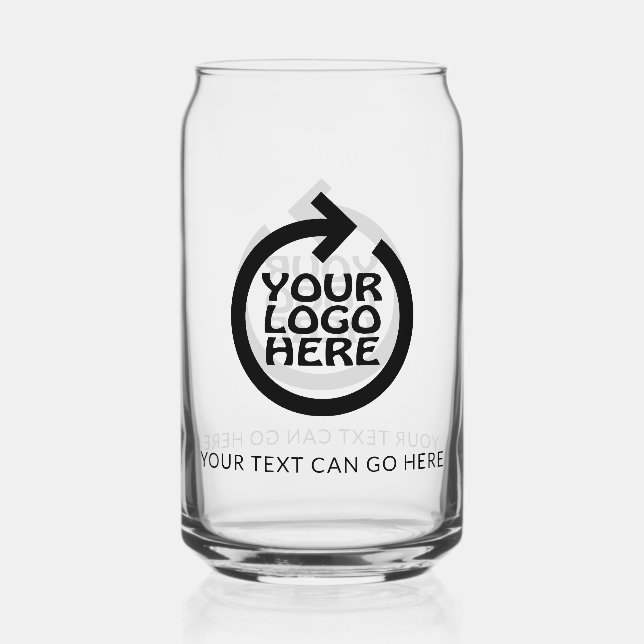 Easy design unique business personalised logo can glass (Front)