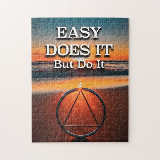 EASY DOES IT But Do It AA Slogan Sunrise Jigsaw Puzzle (Vertical)