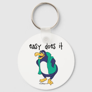 Easy Does It Slogan Key Ring
