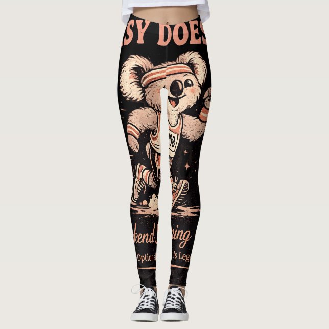 Easy Does It Weekend Running Club Retro Koala Tee Leggings (Front)