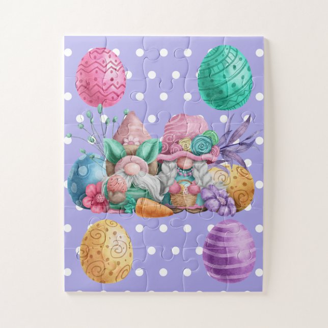 Easy Easter Gnome and Easter Eggs Jigsaw Puzzle (Vertical)