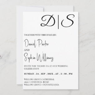easy editable modern Minimalist Editable wedding Invitation
