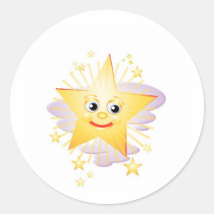 Easy Going Shining Star Classic Round Sticker