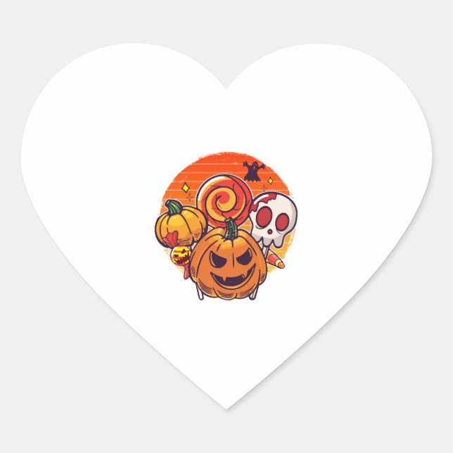 easy Halloween costume halloween mood   Heart Sticker (Front)