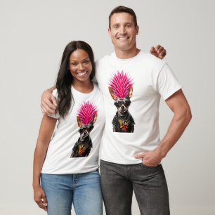 Easy halloween costume punk rock chihuahua pink T-Shirt