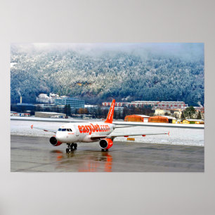 Easy Jet Plane Innsbruck Airport Austria Poster