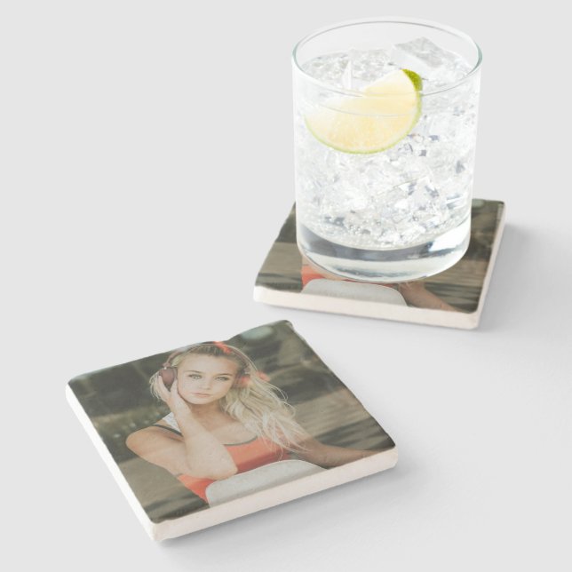 EASY! Limestone Coaster - Personalised - Add Image (Side)