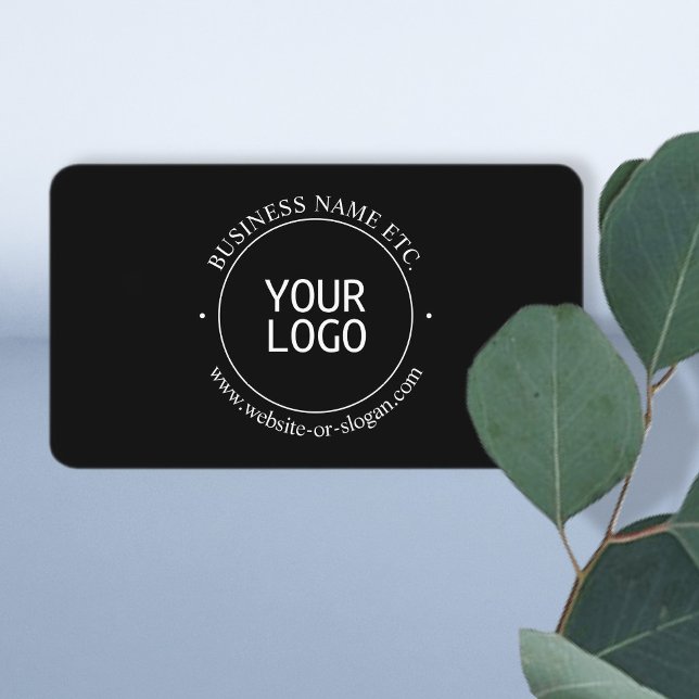 Easy Logo Replacement & Customisable Text | Black Business Card (Creator Uploaded)