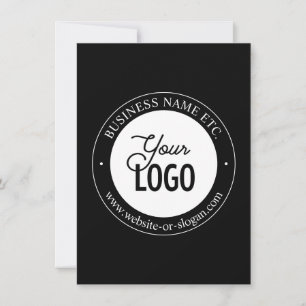 Easy Logo Replacement & Customisable Text Black Card