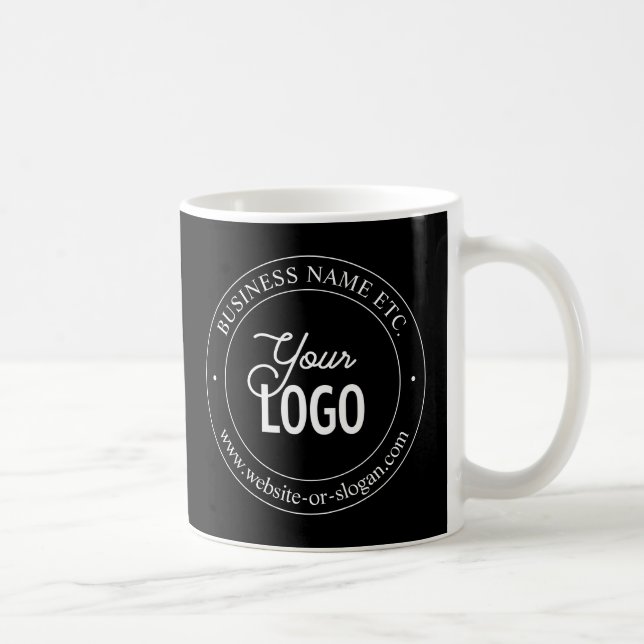 Easy Logo Replacement & Customisable Text | Black Coffee Mug (Right)