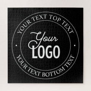 Easy Logo Replacement & Customisable Text Black Jigsaw Puzzle