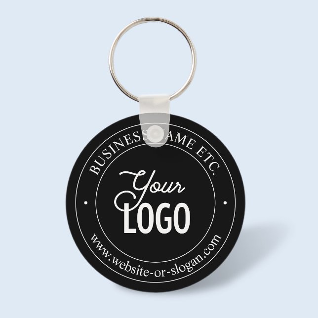 Easy Logo Replacement & Customisable Text | Black Key Ring (Creator Uploaded)