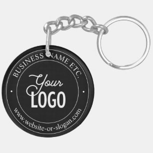 Easy Logo Replacement & Customisable Text Black Key Ring