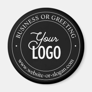 Easy Logo Replacement & Customisable Text Black Magnet