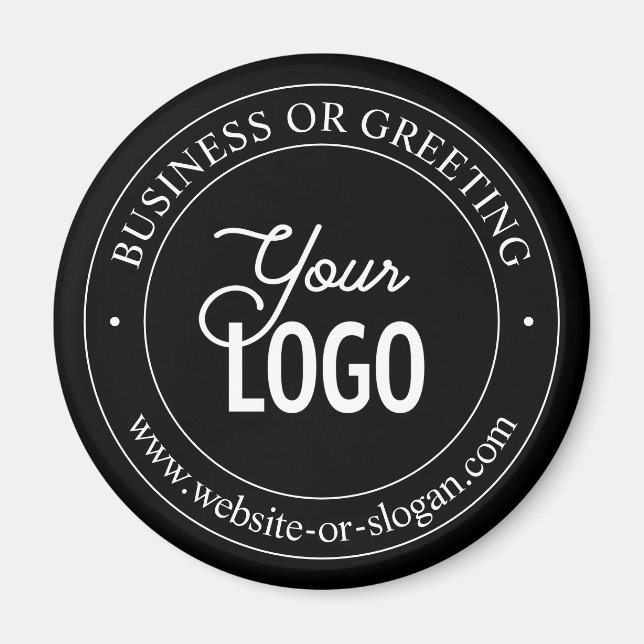 Easy Logo Replacement & Customisable Text | Black Magnet (Front)
