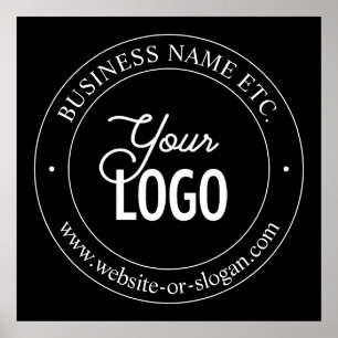 Easy Logo Replacement & Customisable Text   Black Poster
