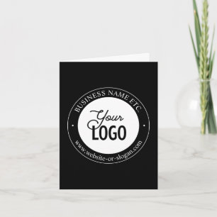Easy Logo Replacement & Customisable Text Black Thank You Card