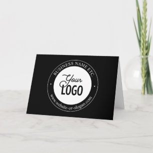 Easy Logo Replacement & Customisable Text Black Thank You Card
