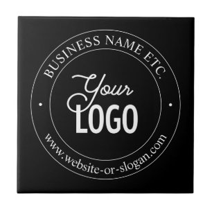 Easy Logo Replacement & Customisable Text   Black Tile