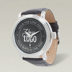 Easy Logo Replacement & Customisable Text Black Watch