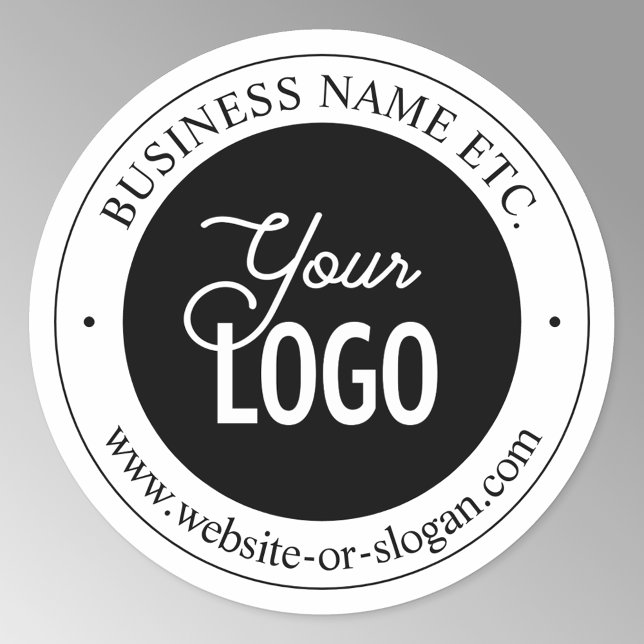 Easy Logo Replacement & Customisable Text Classic Round Sticker (Creator Uploaded)