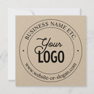 Easy Logo Replacement & Customisable Text Kraft Card