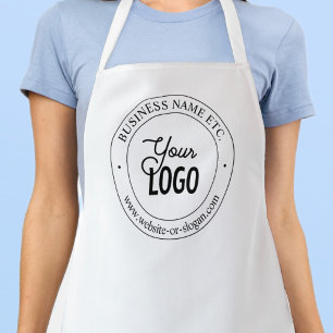 Easy Logo Replacement & Customisable Text White Apron