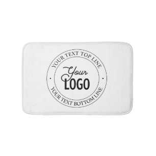 Easy Logo Replacement & Customisable Text   White Bath Mat