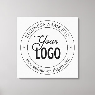Easy Logo Replacement & Customisable Text   White Canvas Print