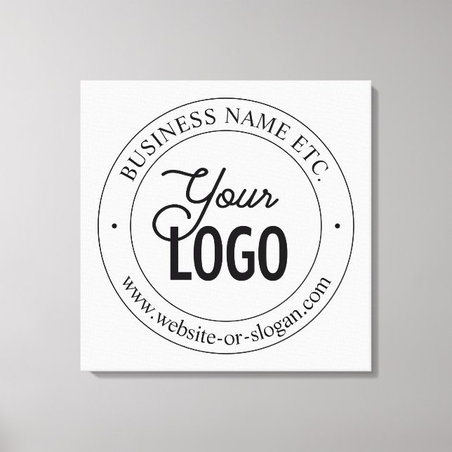 Easy Logo Replacement & Customisable Text | White Canvas Print (Front)