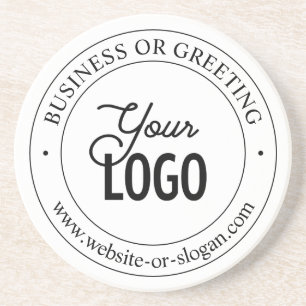 Easy Logo Replacement & Customisable Text White Coaster