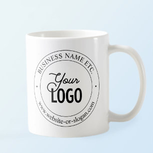 Easy Logo Replacement & Customisable Text White Coffee Mug