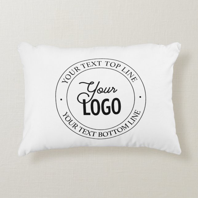 Easy Logo Replacement & Customisable Text | White Decorative Cushion (Front)