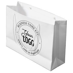 Easy Logo Replacement & Customisable Text   White Large Gift Bag