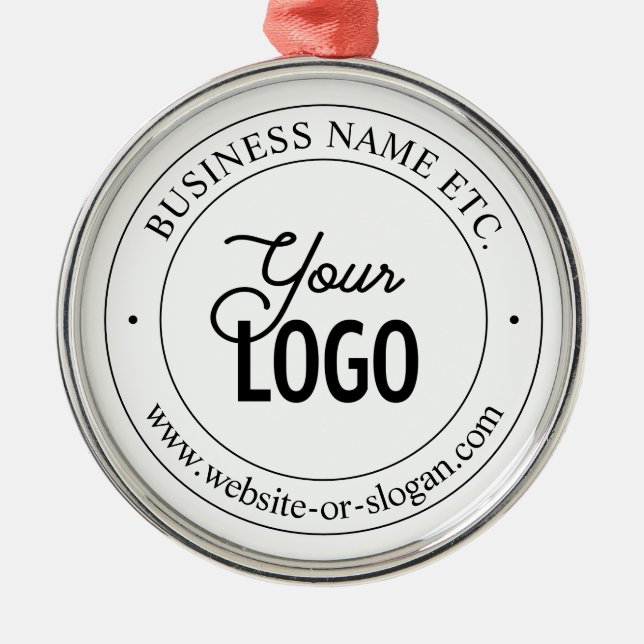 Easy Logo Replacement & Customisable Text | White Metal Tree Decoration (Front)