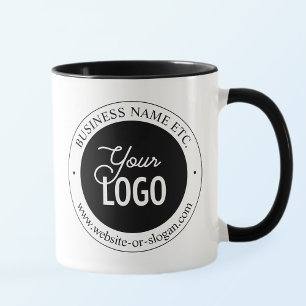 Easy Logo Replacement & Customisable Text   White  Mug