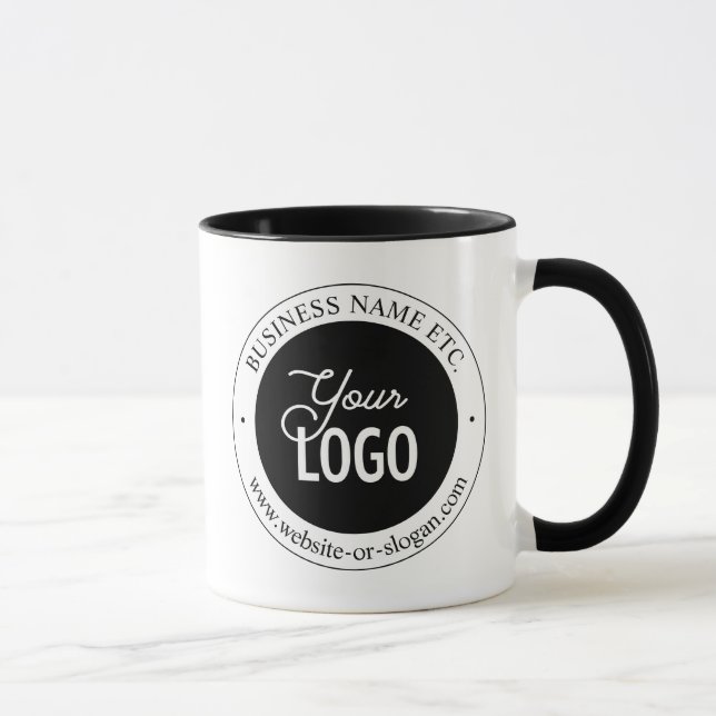 Easy Logo Replacement & Customisable Text | White  Mug (Right)