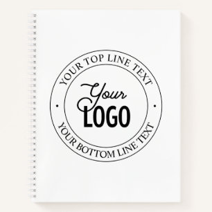 Easy Logo Replacement & Customisable Text White Notebook