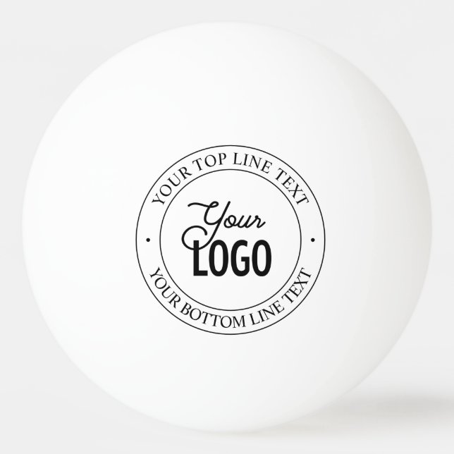 Easy Logo Replacement & Customisable Text | White Ping Pong Ball (Front)