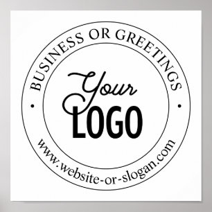 Easy Logo Replacement & Customisable Text   White Poster
