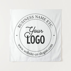 Easy Logo Replacement & Customisable Text   White Tapestry