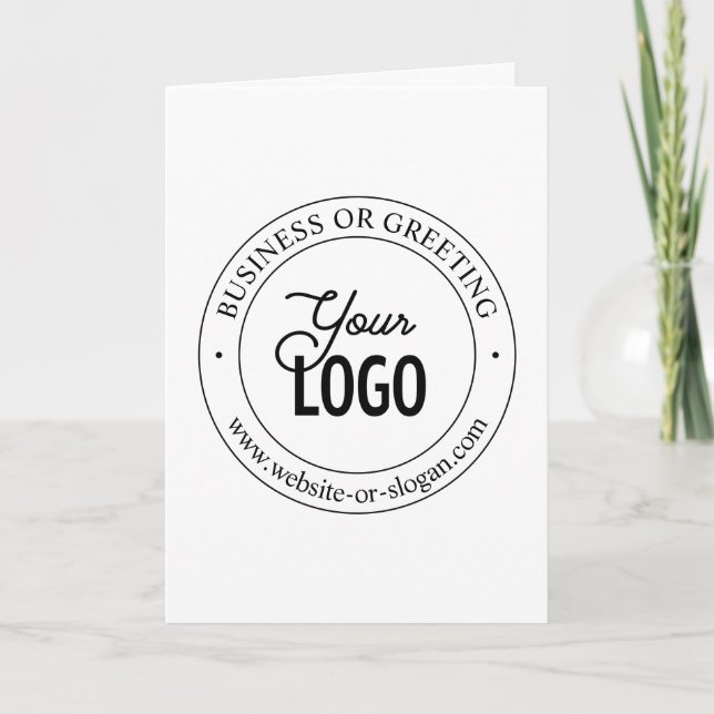 Easy Logo Replacement & Customisable Text | White Thank You Card (Front)