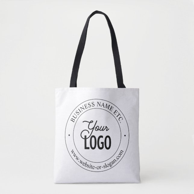 Easy Logo Replacement & Customisable Text | White Tote Bag (Front)