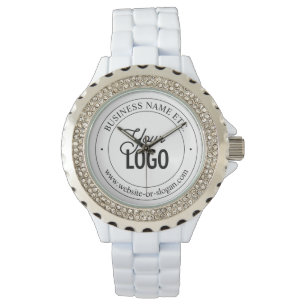 Easy Logo Replacement & Customisable Text White Watch