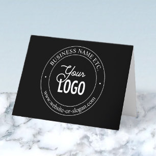 Easy Logo Replacement & Customizable Text   Black Thank You Card