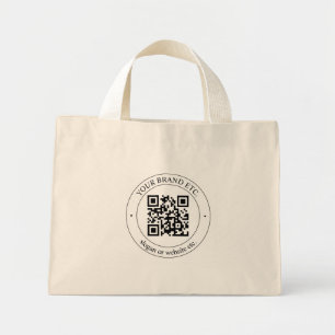 Easy Logo Replacement & Customizable Text White Mini Tote Bag